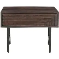 Highgrove Fluted Lamp Table - Walnut, Mango Wood