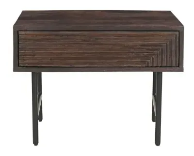 Highgrove Fluted Lamp Table - Walnut, Mango Wood image