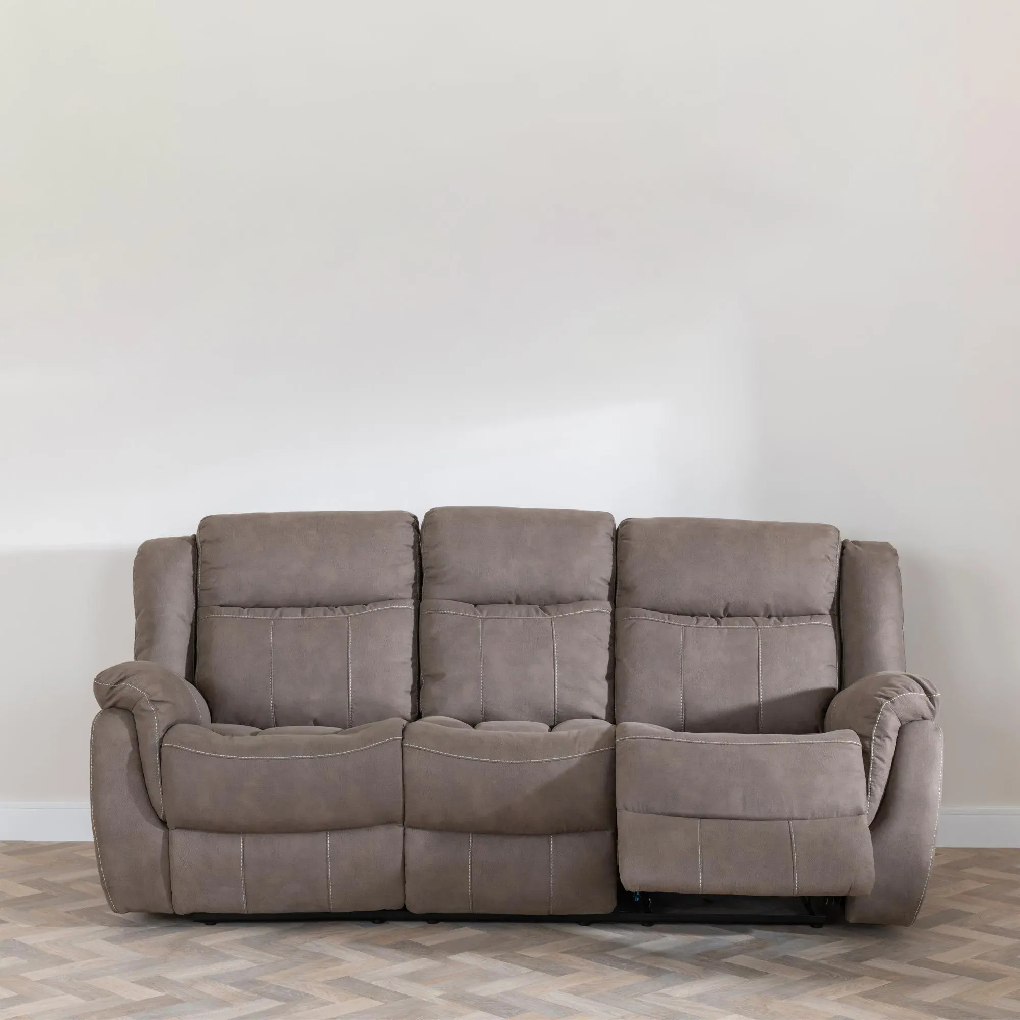 Hilbert 3-Seater Recliner Sofa - Brown, Fabric