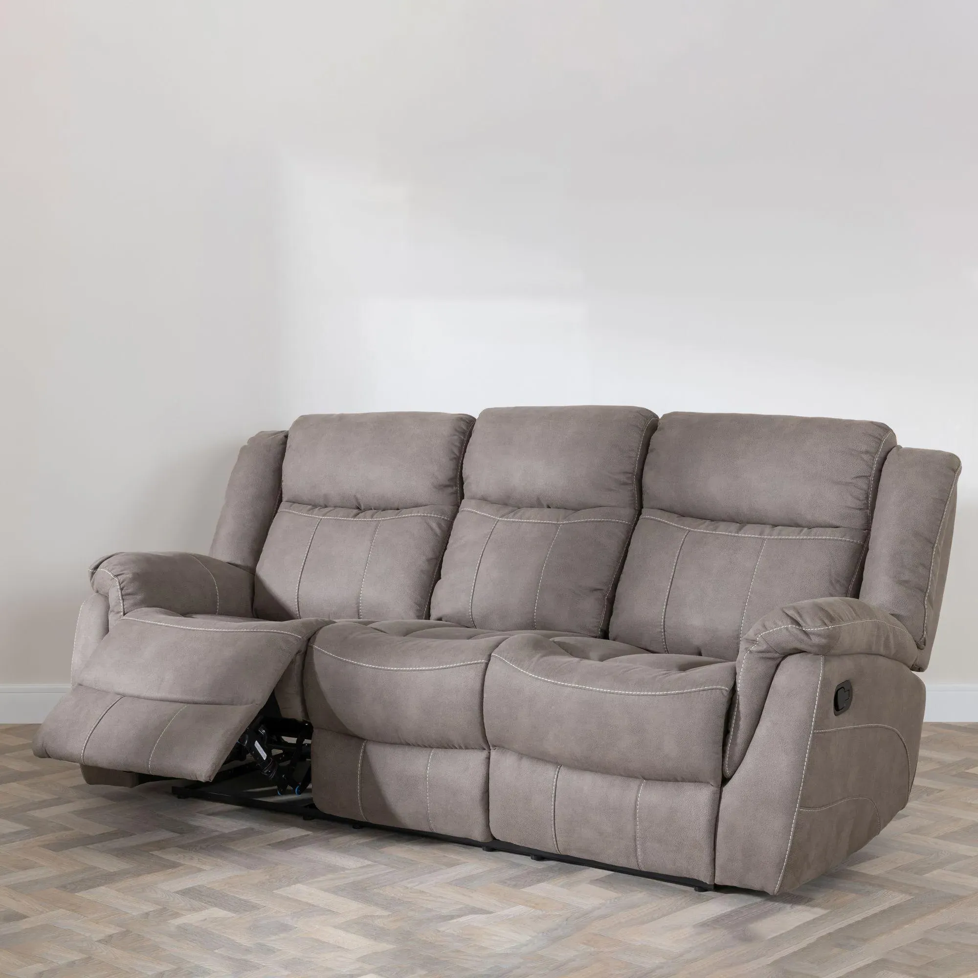 Hilbert 3-Seater Recliner Sofa - Brown, Fabric