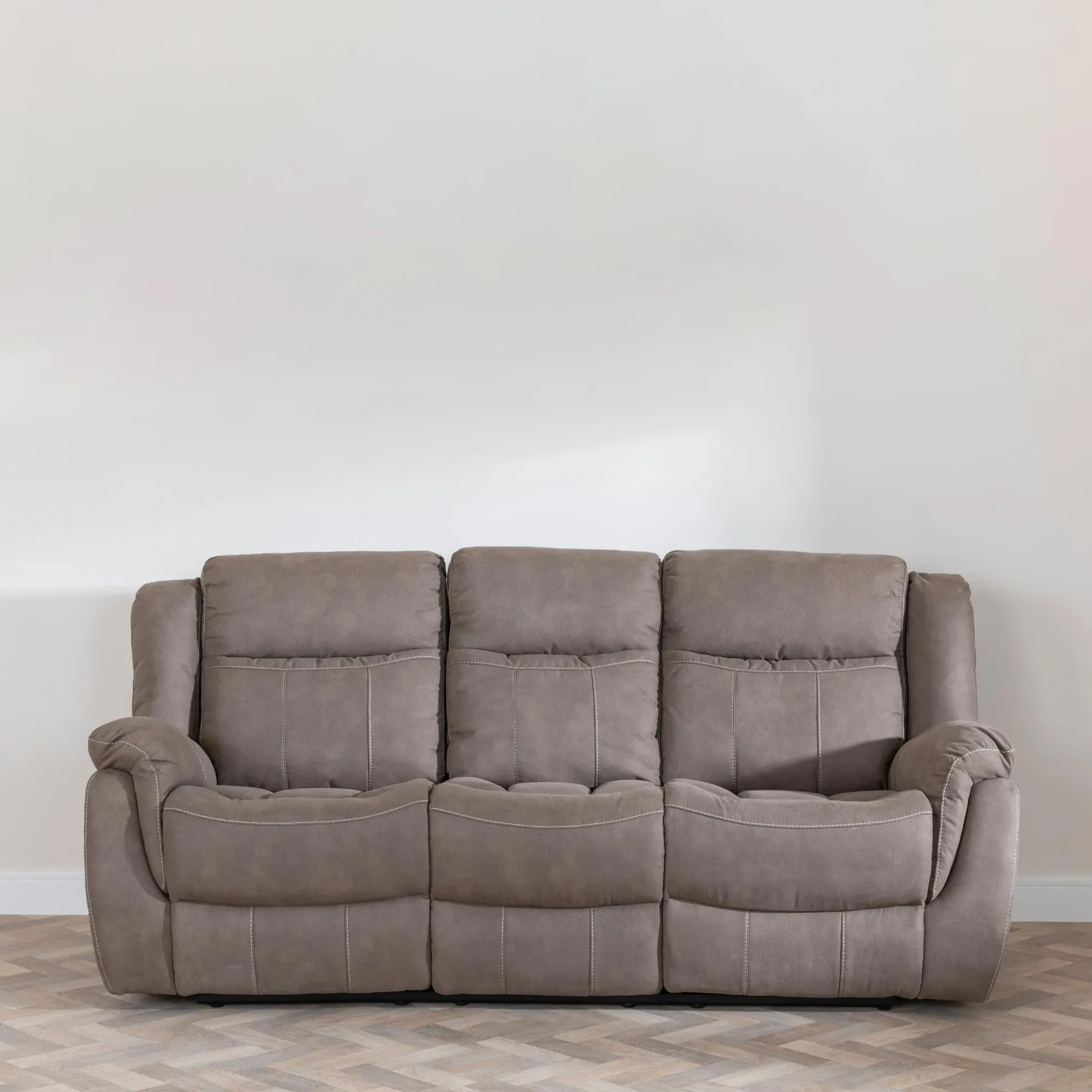 Hilbert 3-Seater Recliner Sofa - Brown, Fabric