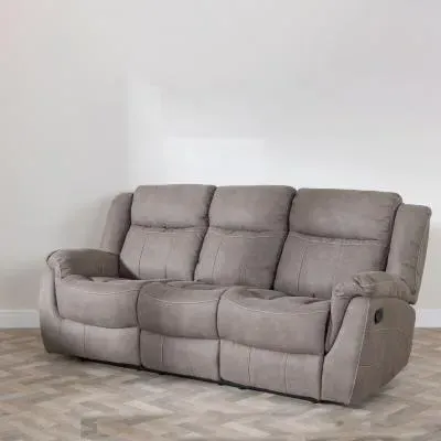Hilbert 3-Seater Recliner Sofa - Brown, Fabric