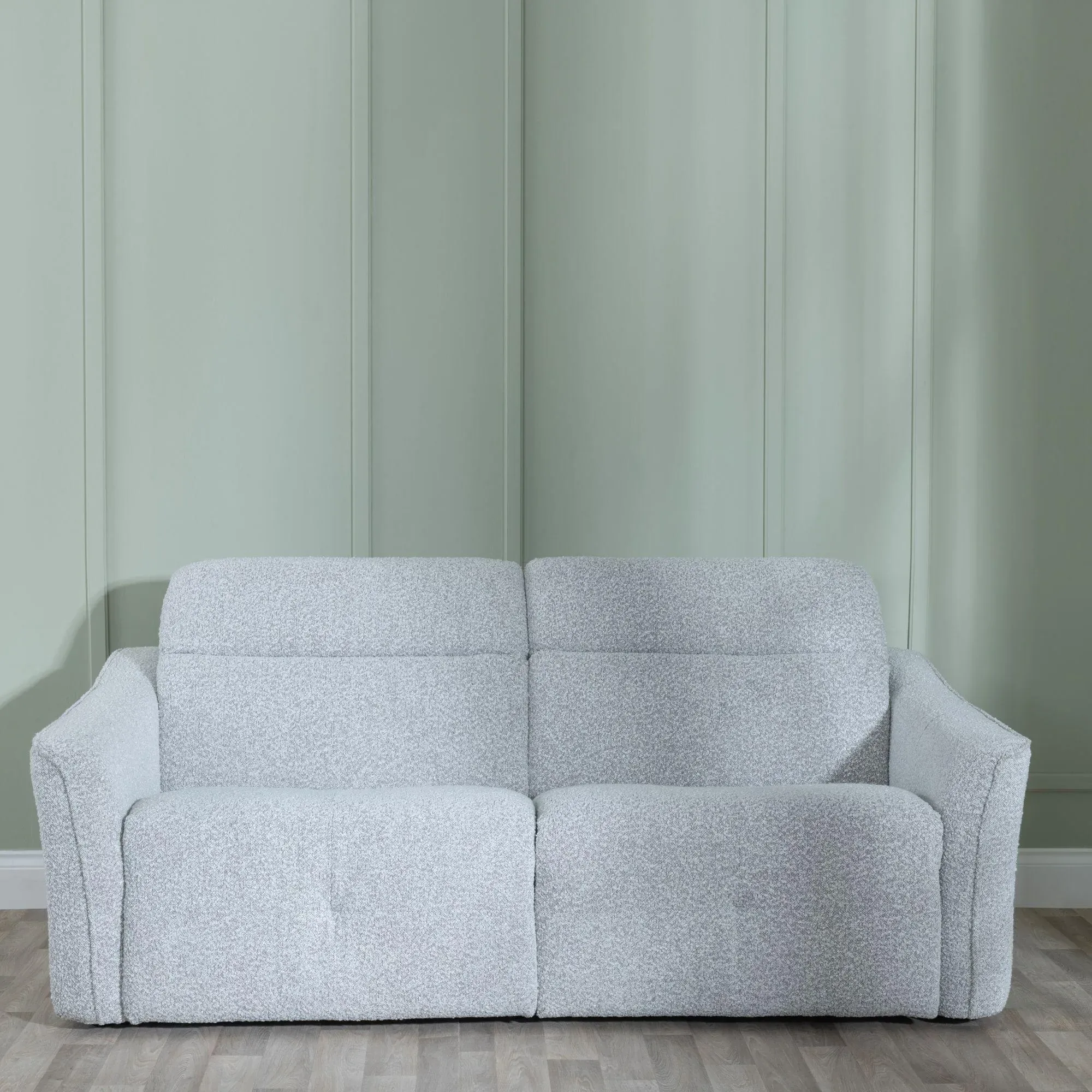 Inca 3-Seater Electric Recliner Sofa - Light Grey, Teddy Fabric