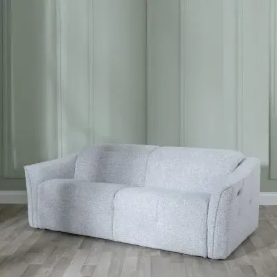 Inca 3-Seater Electric Recliner Sofa - Light Grey, Teddy Fabric