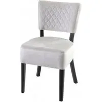 Indus Dining Chair with Quilted Stitching - Beige, Velvet
