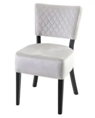 Indus Dining Chair with Quilted Stitching - Beige, Velvet
