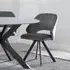 Ion Swivel Dining Chair - Grey, Velvet