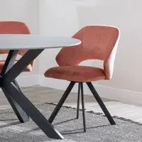 Ion Swivel Dining Chair - Orange, Velvet