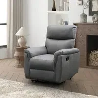 Isabela Manual Recliner Armchair - Grey, Endurance Fabric