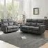 Isabela Manual Recliner Sofa Set - Grey, Endurance Fabric