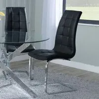 Jamison Cantilever Dining Chair - Black, Faux Leather