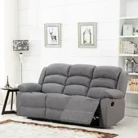 Kinley 3-Seater Manual Recliner Sofa - Grey, Endurance Fabric