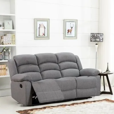 Kinley 3-Seater Manual Recliner Sofa - Grey, Endurance Fabric