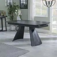 Kinston 6-10 Seater Extendable Dining Table - Black, Ceramic