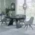 Kinston Extending Dining Set with Arctic Swivel Chair - Black, Velvet