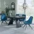 Kinston Extending Dining Set with Arctic Swivel Chair - Blue, Velvet