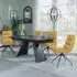 Kinston Extending Dining Set with Diego Swivel Chair - Black, Leather
