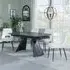 Kinston Extending Dining Set with Peyton Chair - Black, Fabric