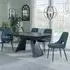 Kinston Extending Dining Set with Peyton Chair - Black, Fabric