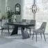 Kinston Extending Dining Set with Peyton Chair - Black, Fabric