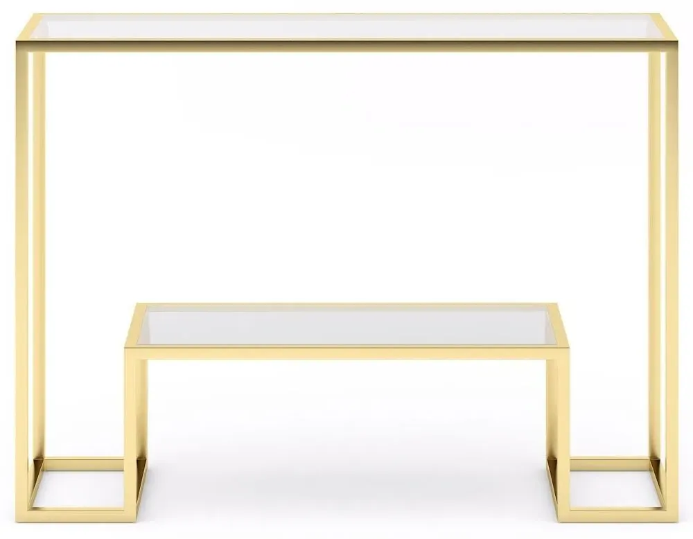 Knightsbridge Console Table - Gold, Glass
