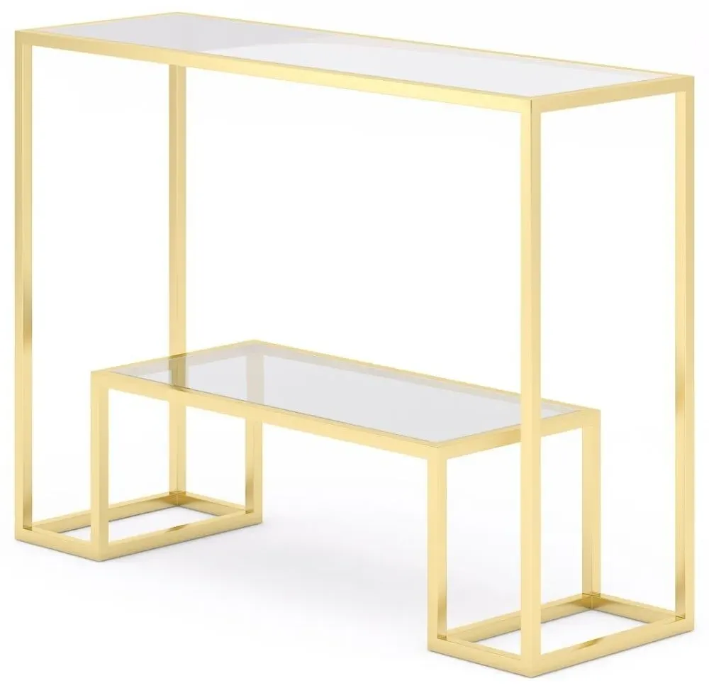 Knightsbridge Console Table - Gold, Glass
