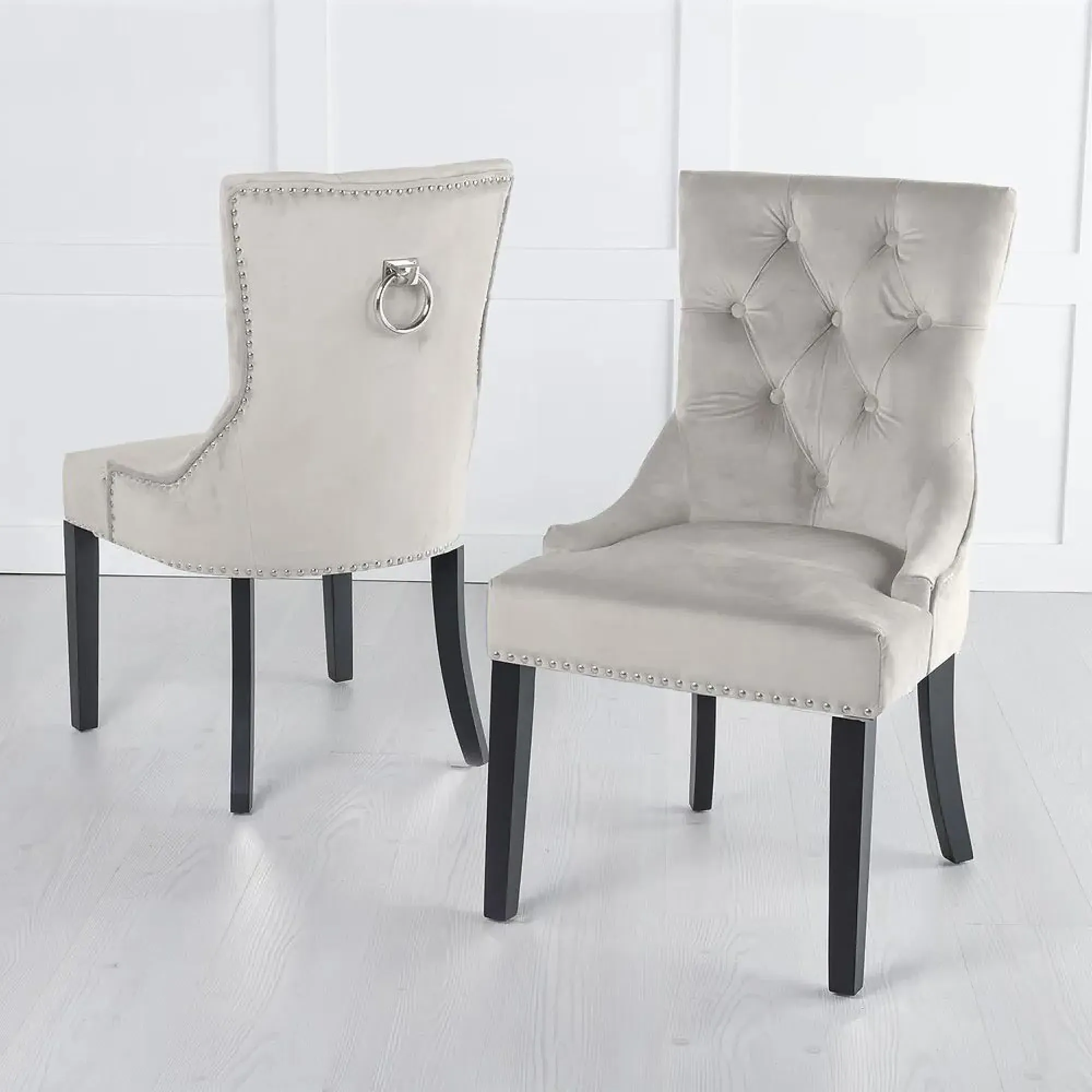 Knocker Back Dining Chair - Champagne, Velvet