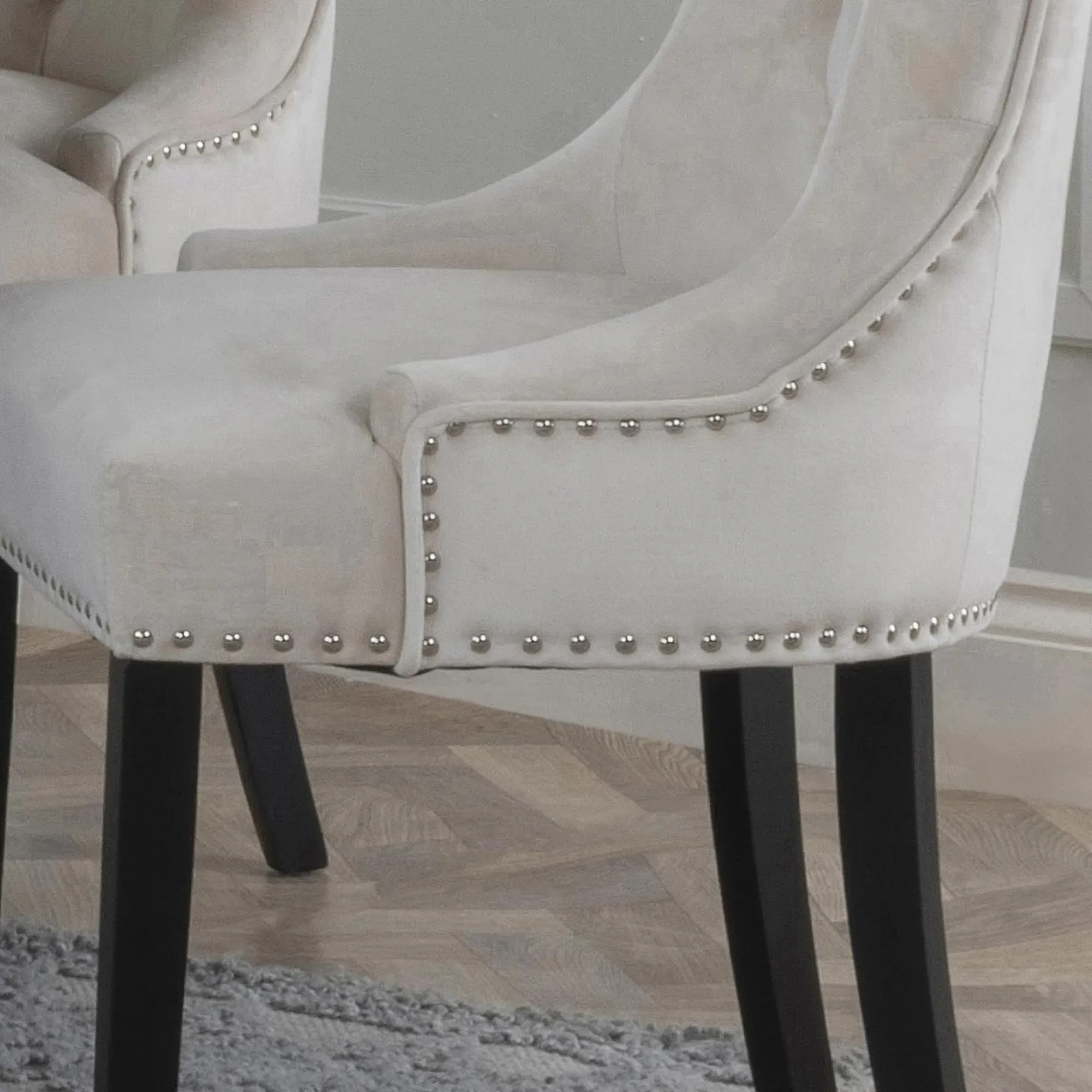 Knocker Back Dining Chair - Champagne, Velvet