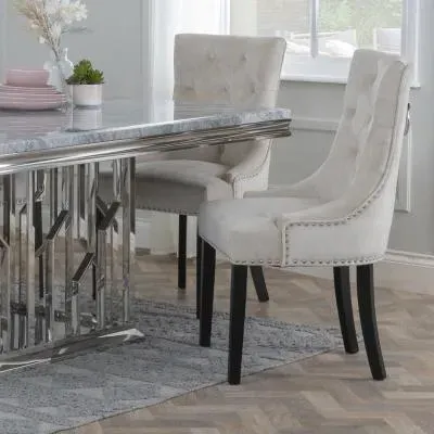 Knocker Back Dining Chair - Champagne, Velvet image