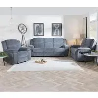 Legend 3-Seater Recliner Sofa Set - Grey, Fabric