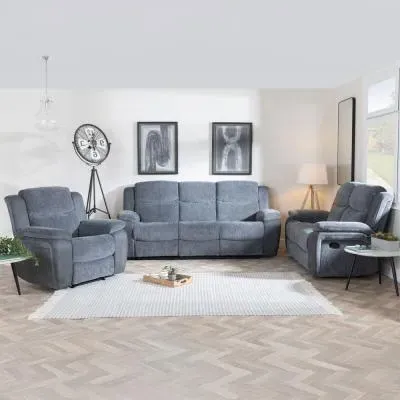 Legend 3-Seater Recliner Sofa Set - Grey, Fabric image
