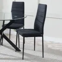 Lido Dining Chair - Black, Fabric