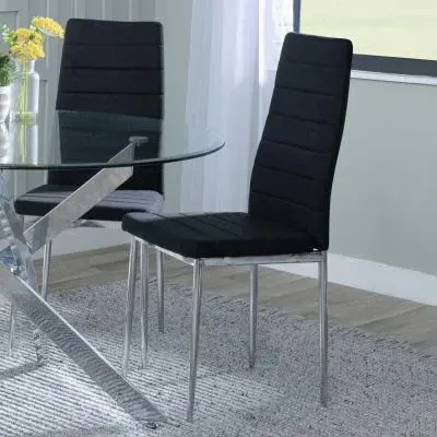 Lido Dining Chair - Black, Fabric