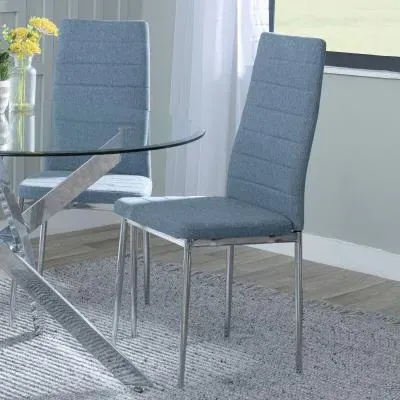 Lido Dining Chair - Blue, Fabric