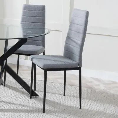 Lido Dining Chair - Dark Grey, Fabric