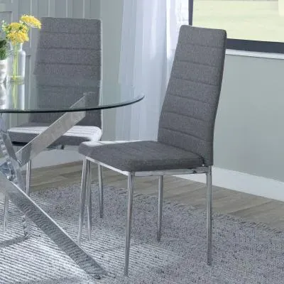 Lido Dining Chair - Dark Grey, Fabric