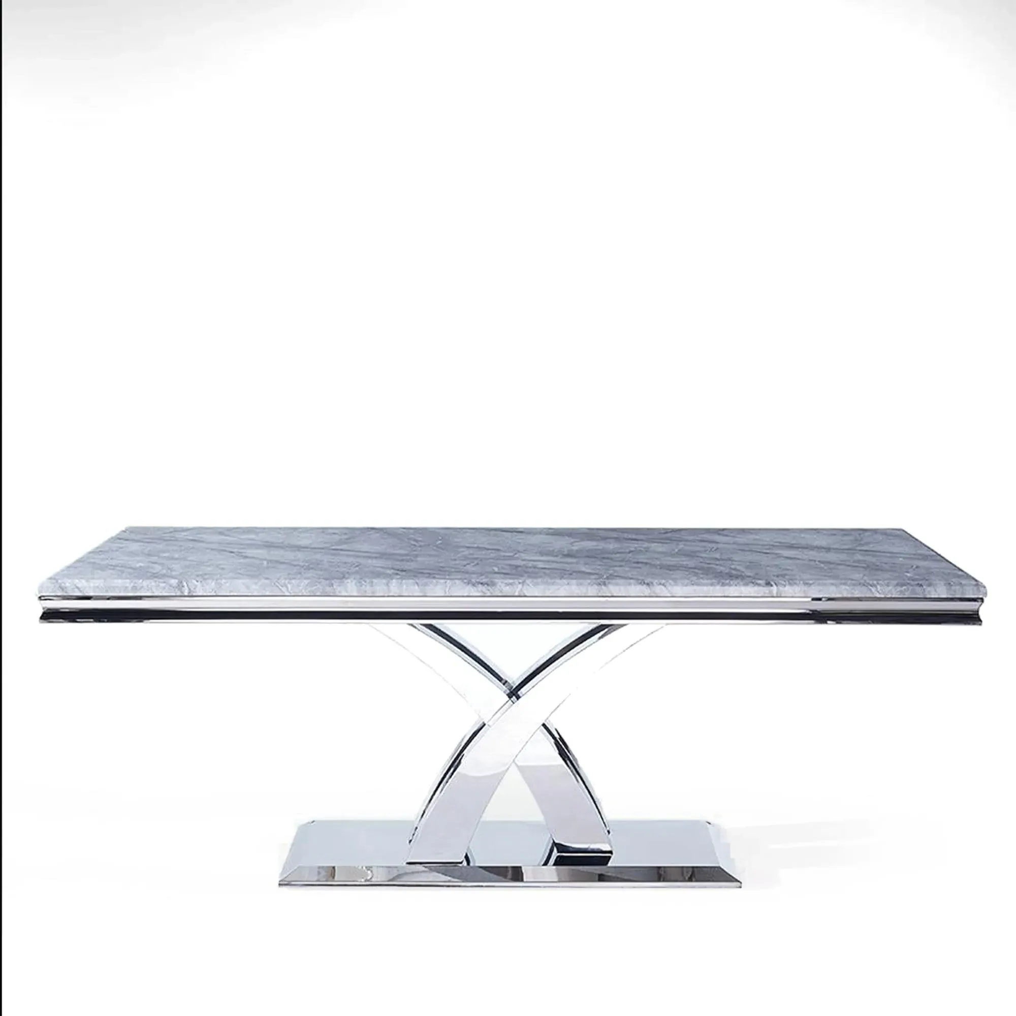 Lisbon 6-Seater Dining Table - Grey, Marble