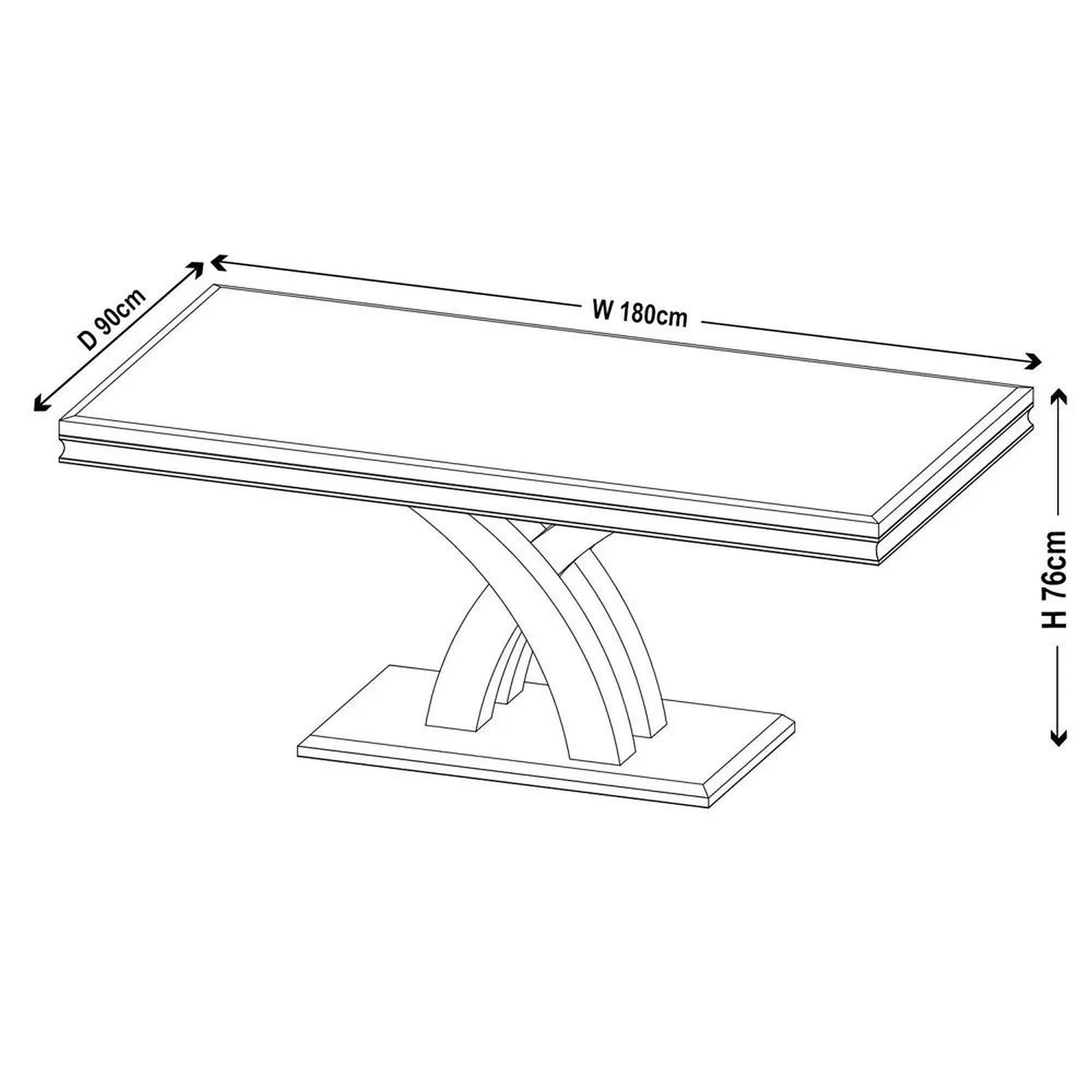 Lisbon 6-Seater Dining Table - Grey, Marble