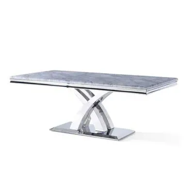 Lisbon 6-Seater Dining Table - Grey, Marble