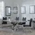 Lisbon Dining Set with Bianco Chairs - Grey, Marble