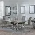Lisbon Dining Set with Jamison Chair - Beige, Marble