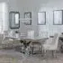Lisbon Dining Set with Knocker Back Chairs - Grey, Marble