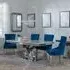 Lisbon Dining Set with Knocker Back Chairs - Grey, Marble
