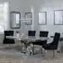 Lisbon Dining Set with Lion Knocker Chairs - Black, Marble