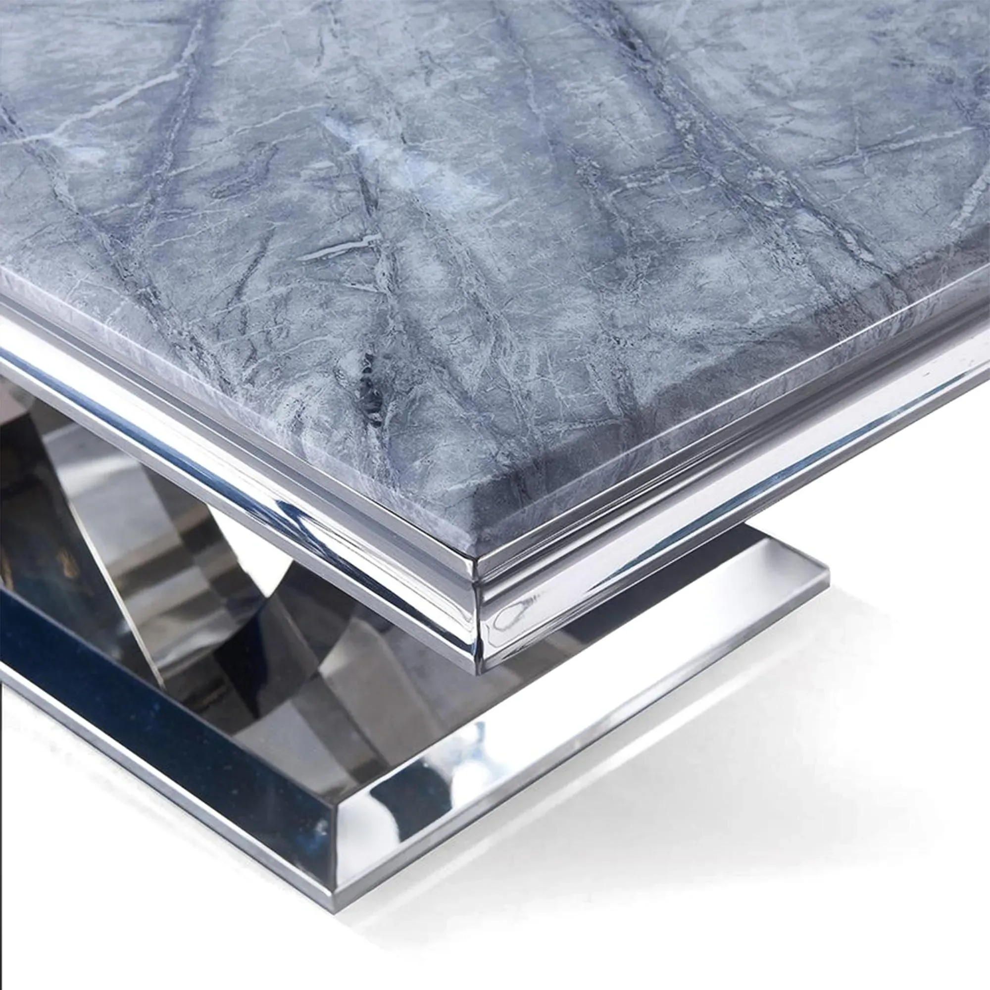 Lisbon Rectangular Coffee Table - Grey, Chrome