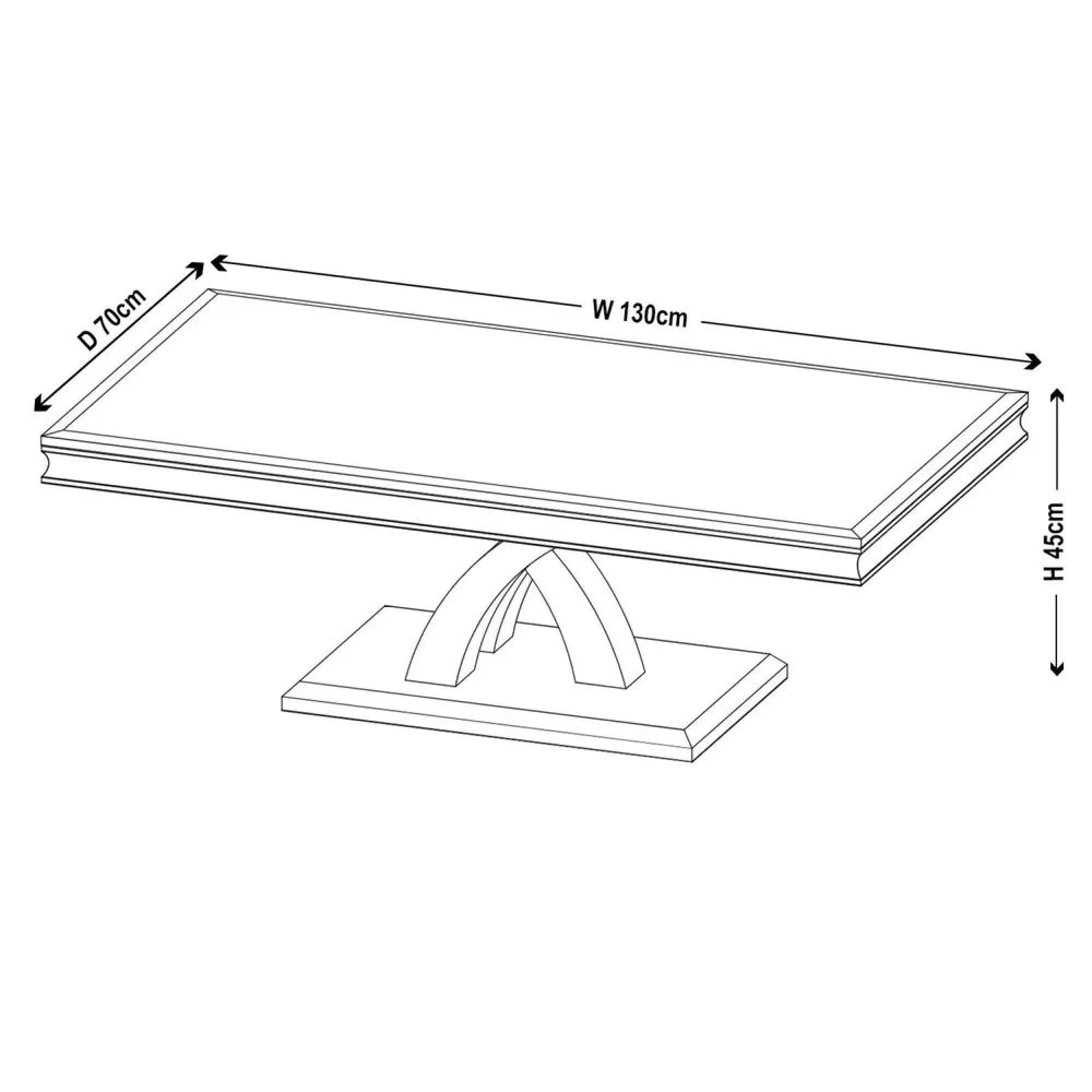 Lisbon Rectangular Coffee Table - Grey, Chrome
