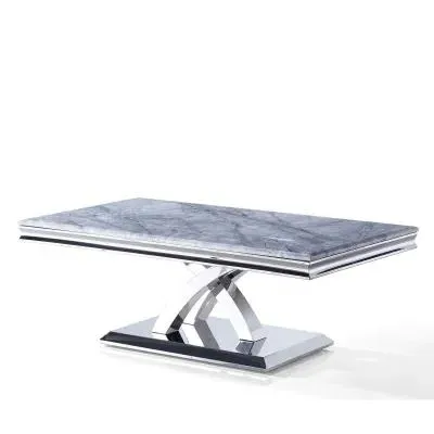 Lisbon Rectangular Coffee Table - Grey, Chrome image