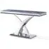 Lisbon Rectangular Console Table - Grey Marble, Chrome