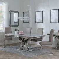 Lisbon Roma Dining Set - Beige, Marble