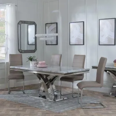Lisbon Roma Dining Set - Beige, Marble image
